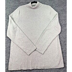 Chico’s Size 4 (XXL) Light Gray Turtleneck Sweater Cotton Coolmax Blend